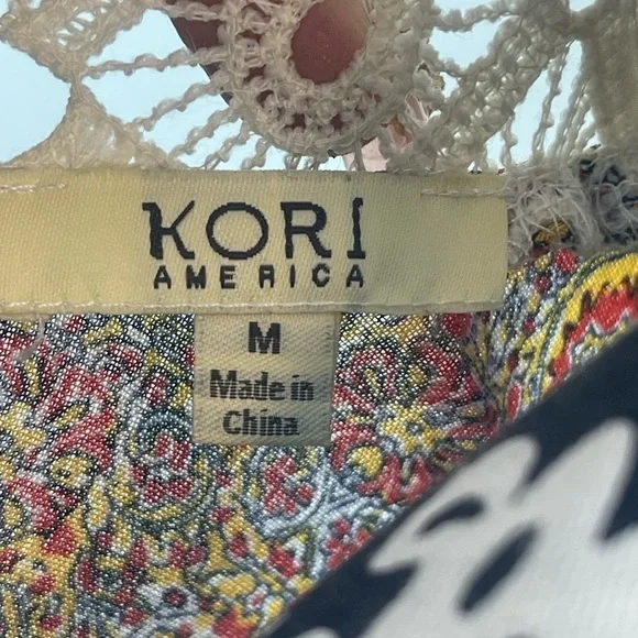 🔺SOLD🔺Kori America Boho Patchwork Maxi Dress Multicolor Floral Sleeveless - Picture 6 of 9